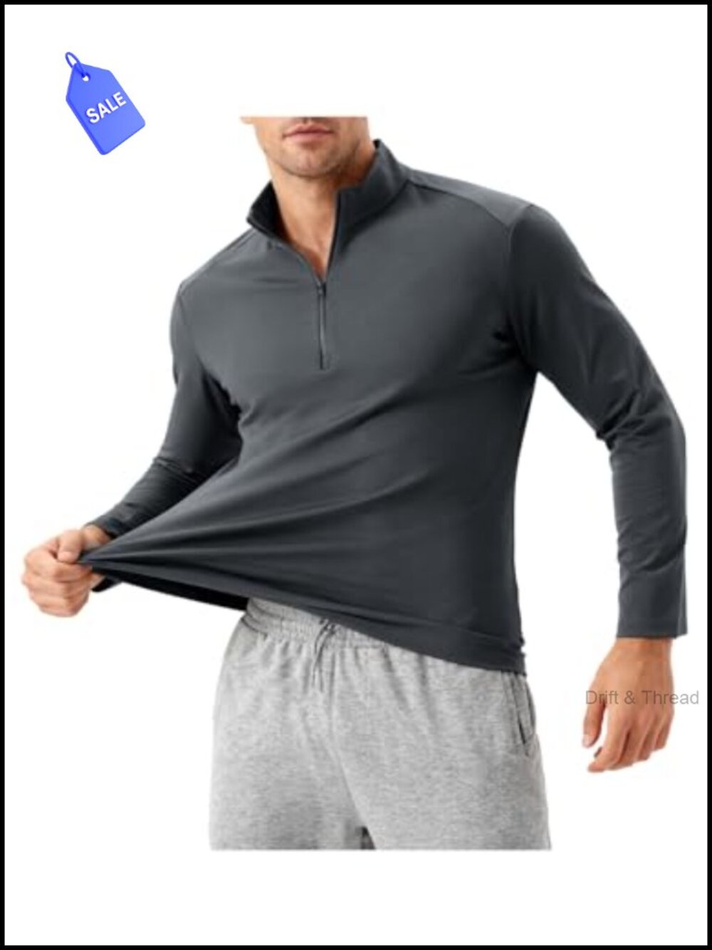 Men's Quarter Zip Pullover Fleece Sweatshirt Slim Fit Activewear